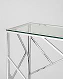 Консоль Stool Group АРТ ДЕКО 120*40 серебро, профиль каркаса сталь, материал столешницы стекло, фото 4