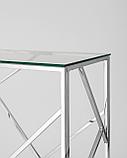 Консоль Stool Group АРТ ДЕКО 120*40 серебро, профиль каркаса сталь, материал столешницы стекло, фото 5
