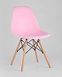 Стул Stool Group Eames DSW розовый, литой полипропилен, стальной каркас, массив бука, фото 2