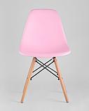 Стул Stool Group Eames DSW розовый, литой полипропилен, стальной каркас, массив бука, фото 5