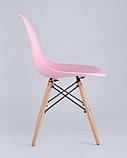 Стул Stool Group Eames DSW розовый, литой полипропилен, стальной каркас, массив бука, фото 6