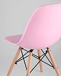 Стул Stool Group Eames DSW розовый, литой полипропилен, стальной каркас, массив бука, фото 9