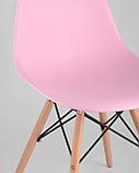 Стул Stool Group Eames DSW розовый, литой полипропилен, стальной каркас, массив бука, фото 10
