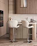 Стул барный Stool Group Бон белый обивка экокожа на хромированной ножке, фото 3