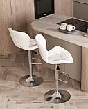 Стул барный Stool Group Бон белый обивка экокожа на хромированной ножке, фото 4