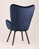 Кресло Stool Group Гранд синий велюр, деревянные ножки, фото 7