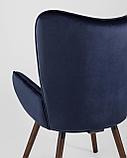 Кресло Stool Group Гранд синий велюр, деревянные ножки, фото 9