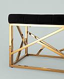 Банкетка Stool Group АРТ ДЕКО сталь золото, нержавеющая сталь, обивка сиденья велюр черный, фото 4