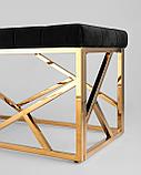 Банкетка Stool Group АРТ ДЕКО сталь золото, нержавеющая сталь, обивка сиденья велюр черный, фото 5