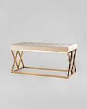 Банкетка Stool Group ИНСИГНИЯ бежевая велюр нержавеющая сталь, фото 2