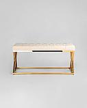 Банкетка Stool Group ИНСИГНИЯ бежевая велюр нержавеющая сталь, фото 3
