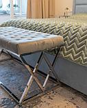 Банкетка Stool Group ИНСИГНИЯ серый велюр нержавеющая сталь серебро, фото 3
