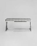 Банкетка Stool Group ИНСИГНИЯ серый велюр нержавеющая сталь серебро, фото 6