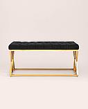 Банкетка Stool Group ИНСИГНИЯ нержавеющая сталь, сиденье черный велюр, каркас сталь, фото 5