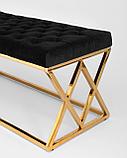 Банкетка Stool Group ИНСИГНИЯ нержавеющая сталь, сиденье черный велюр, каркас сталь, фото 7