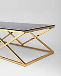 Журнальный стол Stool Group 120*60 ИНСИГНИЯ золото стекло smoke, каркас нержавеющая сталь, фото 7