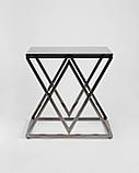 Журнальный стол Stool Group ИНСИГНИЯ 55*55 нержавеющая сталь темный хром стекло smoke, фото 3