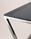 Журнальный стол Stool Group ИНСИГНИЯ 55*55 нержавеющая сталь темный хром стекло smoke, фото 4