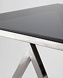Журнальный стол Stool Group ИНСИГНИЯ 55*55 нержавеющая сталь темный хром стекло smoke, фото 5