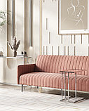 Журнальный стол Stool Group Бостон 50*32 каркас из нержавеющей стали серебро стекло прозрачное, фото 4