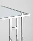 Журнальный стол Stool Group Бостон 50*32 каркас из нержавеющей стали серебро стекло прозрачное, фото 5