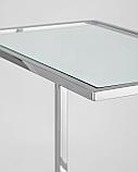Журнальный стол Stool Group Бостон 50*32 каркас из нержавеющей стали серебро стекло прозрачное, фото 6