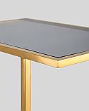 Журнальный стол Stool Group Бостон 50*32 каркас из нержавеющей стали золото стекло smoke, фото 5
