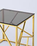 Журнальный стол Stool Group 55*55 АРТ ДЕКО золото стекло smoke, каркас нержавеющая сталь, фото 4