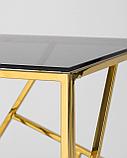 Журнальный стол Stool Group 55*55 АРТ ДЕКО золото стекло smoke, каркас нержавеющая сталь, фото 5