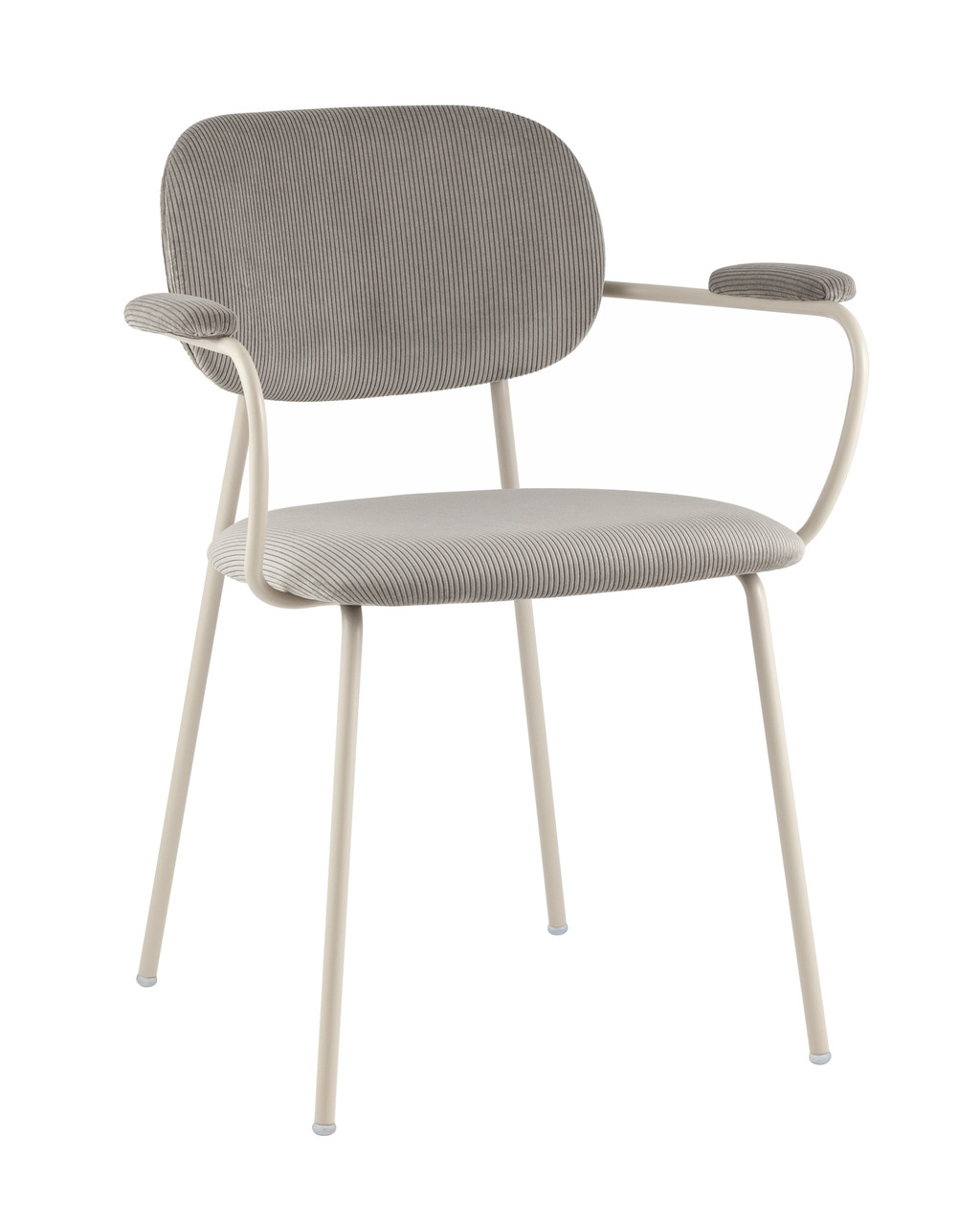 Стул Stool Group Кэрол серый с подлокотниками обивка вельвет ножки из металла