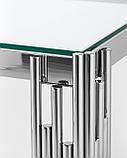 Журнальный стол Stool Group 55*55 ГЭТСБИ серебро, профиль каркаса сталь, материал столешницы стекло, фото 6