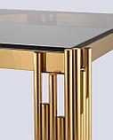 Журнальный стол Stool Group 55*55 ГЭТСБИ сталь золото стекло smoke, фото 7