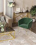 Консоль Stool Group Арт Деко 115*30, стальной каркас золотого цвета, столешница стеклянная, фото 4