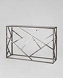 Консоль Stool Group АРТ ДЕКО 115*30 темный хром стекло smoke нержавеющая сталь, фото 2