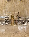Консоль Stool Group АРТ ДЕКО 115*30 темный хром стекло smoke нержавеющая сталь, фото 4