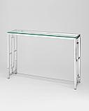 Консоль Stool Group БРУКЛИН 115*30 серебро, каркас нержавеющая сталь, фото 2
