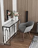 Консоль Stool Group БРУКЛИН 115*30 серебро, каркас нержавеющая сталь, фото 3