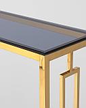 Консоль Stool Group БРУКЛИН 115*30 золото стекло smoke, каркас нержавеющая сталь, фото 6