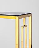 Консоль Stool Group БРУКЛИН 115*30 золото стекло smoke, каркас нержавеющая сталь, фото 7
