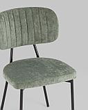 Стул Stool Group обеденный Ханна велюр зеленый ножки из металла черные, фото 5