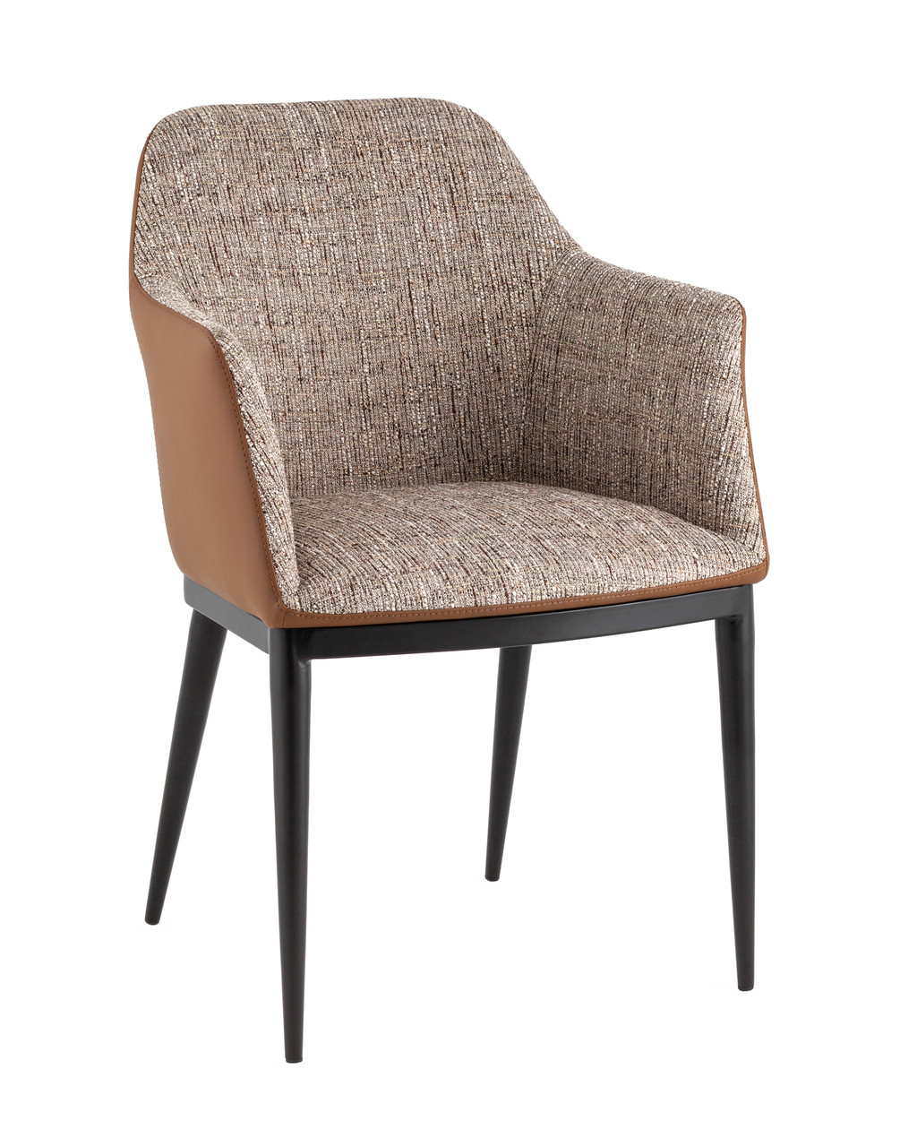 Стул обеденный Stool Group Itan коричневый с коричневой экокожей