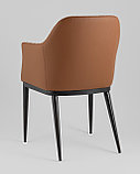 Стул обеденный Stool Group Itan коричневый с коричневой экокожей, фото 6