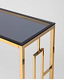 Консоль Stool Group БРУКЛИН 120*40 золото стекло smoke, каркас нержавеющая сталь, фото 4