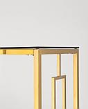 Консоль Stool Group БРУКЛИН 120*40 золото стекло smoke, каркас нержавеющая сталь, фото 5