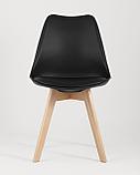 Комплект из четырех стульев Stool Group FRANKFURT NEW черный, сиденье из сочетания пластика и экокожи, ножки, фото 4