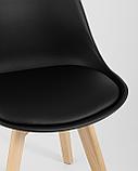 Комплект из четырех стульев Stool Group FRANKFURT NEW черный, сиденье из сочетания пластика и экокожи, ножки, фото 8