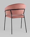 Стул Stool Group с подлокотниками Бруно велюр пыльно-розовый ножки черные металл, фото 5