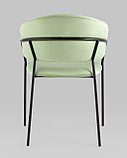 Стул Stool Group с подлокотниками Бруно велюр фисташковый ножки черные металл, фото 5