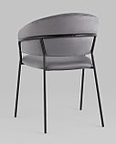 Стул Stool Group с подлокотниками Бруно велюр серый ножки черные металл, фото 6