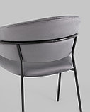 Стул Stool Group с подлокотниками Бруно велюр серый ножки черные металл, фото 7